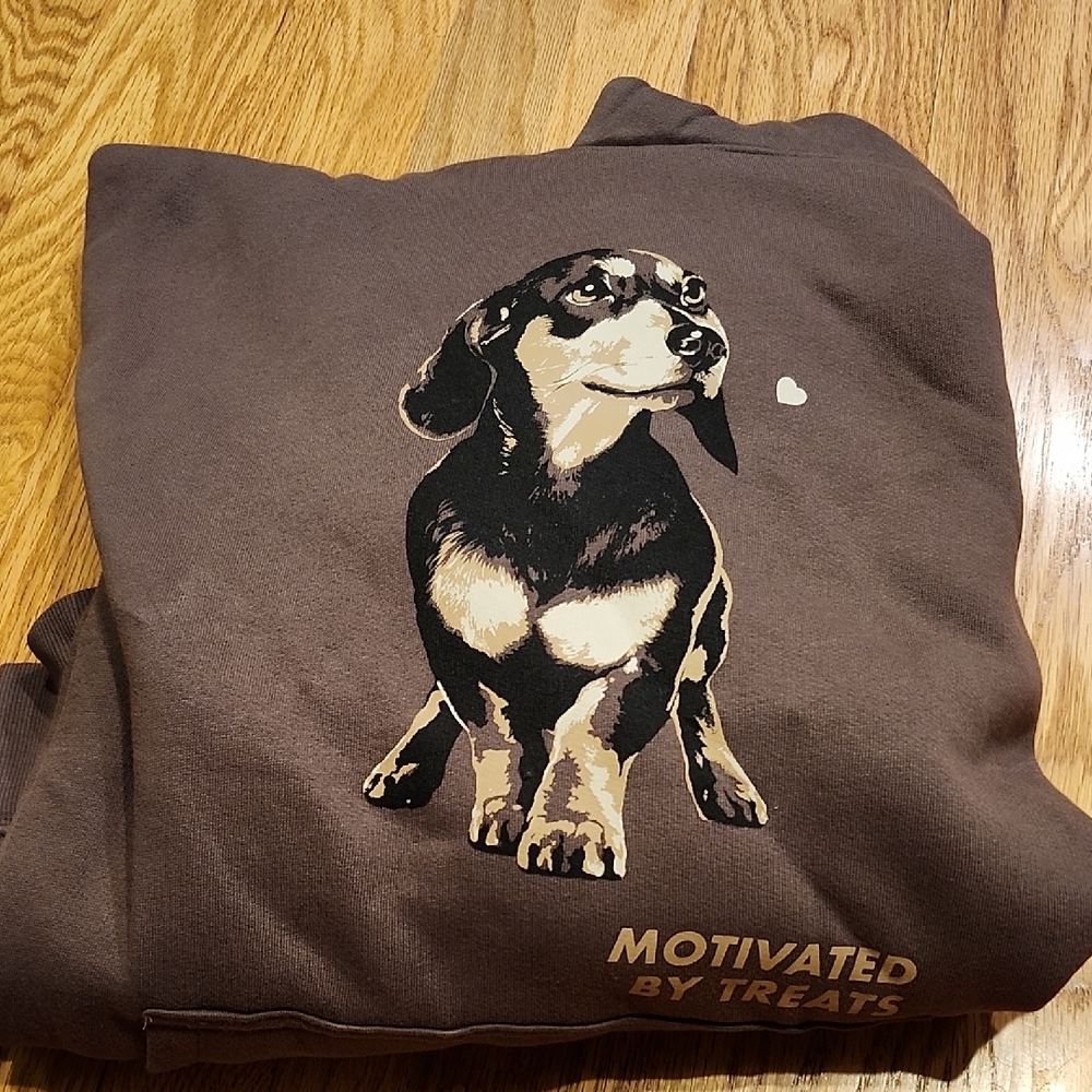 Motivated by Treats Brown Dog Hoodie